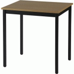 TABLE UNIVERSALIS CARRÉ 100X100 PLATEAU HÊTRE PIED 9005 NOIR