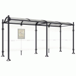 ABRI BUS PROVINCE 5 M 1 BARDAGE LAT. INOX BROSSÉ NOIR 9005 - PROCITY