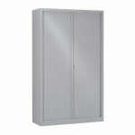 ARMOIRE HAUTE À RIDEAUX MONOBLOCS ECO-CONÇUES 198 X 120 CM GRIS CLAIR-GRIS CLAIR