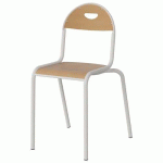CHAISE MALIBU 4P T7 - ASS/DOS HÊTRE / ACIER BLANC 9016 - MANUTAN EXPERT