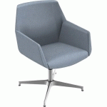 FAUTEUIL DUNE VISITEUR PIED ALUMINIUM TISSU M1 B01/15 GRIS - QUADRIFOGLIO