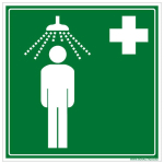 SIGNALETIQUE.BIZ FRANCE - PANNEAU DOUCHE DE SÉCURITÉ. PANNEAU SIGNALISATION ÉVACUATION ET SECOURS. AUTOCOLLANT DOUCHE D'URGENCE, PVC, ALU - ALUMINIUM