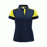 PRINTER PRIME PRIME POLO FEMMES MARINE/JAUNE FLUO - TAILLE S