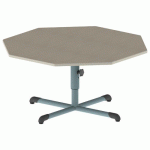 TABLE BANDANA OCT Ø120 T1/T3 PC STR POLY. EG. BEIGE/LAGON - MOBIDECOR