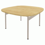 TABLE BASSE CARRÉE MOLLEN CHÊNE HAMILTON PIED MÉTAL BEIGE - NOWY STYL