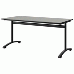 TABLE MALIBU 160X80 T6 DL ST ISOSON GRIS 1400/NOIR NOIR 9005 - MANUTAN EXPERT