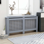 CACHE-RADIATEUR 172X19X81 CM MDF AVEC LATTES HORIZONTALES, GRIS - GRIS