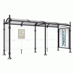 ABRI BUS PROVINCE 5 M VITRINE 1 BARDAGE LAT. CITY NOIR 9005 - PROCITY