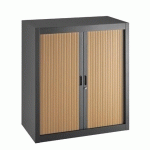 ARMOIRE À RIDEAUX DÉMONTABLES BUDGET 100 X 90 CM ANTHRACITE-HÊTRE