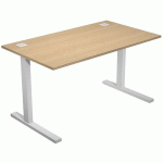 BUREAU DROIT VISUAL SANS VOILE DE FOND - 140 CM - CHÊNE - ARTARREDI