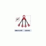 ELINGUE CHAINE 4 BRINS - CROCHETS À LINGUET - CMU 3150 KG (CLASSE 80)