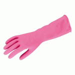 LOT DE 12 - GANTS DE MÉNAGE LATEX ROSE TAILLE 9/9,5 - LA PAIRE