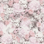 PAPIER PEINT INTISSÉ ANGLAIS COULOIR | PAPIER PEINT FLEURI GRIS ET ROSE IDÉAL CHAMBRE FILLE | TAPISSERIE SALON GRISE ET ROSE MOTIF FLEUR - 10,05 X