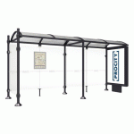 ABRI BUS PROVINCE 5 M CAISSON 1 BARDAGE AGORA NOIR 9005 - PROCITY