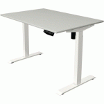 BUREAU RÉGLABLE MOVE 1 - BLANC - 120X80 CM - GRIS CLAIR - KERKMANN