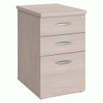 CAISSON HAUTEUR DE BUREAU BOIS PROFONDEUR 60 CM CHÊNE GRIS BRUNEAU EXCELLENS