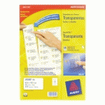 ETIQUETTE ADRESSE JET D'ENCRE 63,5 X 38,1 MM AVERY J8560-25 TRANSPARENTE - POCHETTE DE 525