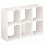 MODULE BIBLIOTHEQUE MULTICASES COLOR - 6 CASES - BLANC