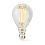 NEDIS LAMPE LED AMPOULE E14 G45 4.5W 470IM 2700K VARIABLE BLANC CHAUD - BLANC
