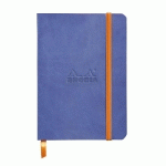 RHODIARAMA CARNET SOUPLE A6 144 PAGES DOT PAPIER IVOIRE 90G FERMETURE ÉLASTIQUE - SAPHIR - LOT DE 2