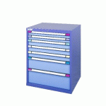 ARMOIRE 7 TIROIRS TM CLASSIC 100,5X100 CM BLEU PIGEON/BLEU CLAIR - THURMETALL - MANUTAN COLLECTIVITÉS