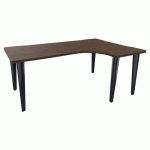 BUREAU EVIDENCE ASYMÉTRIQUE 180X120 RETOUR D NOYER/ANTHRACITE - VINCO