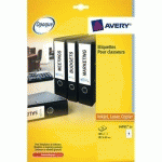 ETIQUETTES POUR IMPRESSION LASER AVERY L4761 - 192 X 62 MM - POUR CLASSEURS A LEVIER - DOS LARGE - BOITE DE 100 ETIQUETTES