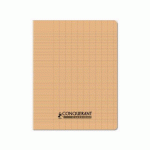 LOT DE 8 - CAHIER CONQUERANT POPLYPROPYLENE PAPIER VELIN EXTRA PASTEL 17X22 CM 96 PAGES PIQURE 90G ABRICOT