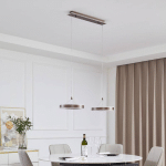 LUCANDE SUSPENSION LED KOLO, À 2 LAMPES, BRUN, FER, INTENSITÉ VARIABLE