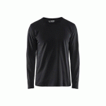 T-SHIRT DE TRAVAIL UNI À MANCHES LONGUES 3500 100% COTON - NOIR - XXLT BLAKLADER