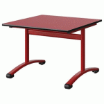 TABLE MALIBU 80X80 T3 DL STR ANTIB ROUG U321/NOIR ROUGE 3020