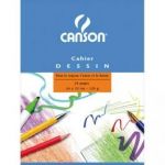 CANSON CAHIER DE DESSIN PIQÛRE 24 PAGES UNIES BLANCHES 24X32CM. COUVERTURE CARTE