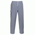 LOT DE 2 - PORTWEST C078 PANTALON DE CUISINE BARNET BLEU CHECK - TAILLE L - STANDARD