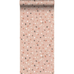 PAPIER PEINT IMITATION TERRAZZO - 0,53 X 10,05 M DE ESTAHOME ROSE CLAIR, BLANC ET GRIS