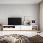 SKRAUT HOME - MEUBLE TV, BANC TÉLÉ, 310X50X37 CM, POUR LES TV JUSQU