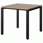TABLE MALIBU 80X80 T5 SOUDÉ STR ALAI CHÊNE 1146/NOIR 9005