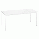 TABLE MULTI-USAGES L 180 X P 80 CM BLANC PIEDS BLANCS