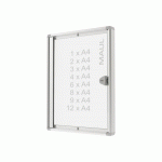 68204-08 - VITRINE D'AFFICHAGE EXTRA-PLATE, POUR 4 FEUILLES A4, CADRE ALUMINIUM ANODISÉ