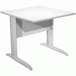 BUREAU DROIT PIEDS L EN MÉTAL FAST 80 CM - BLANC - CHROME