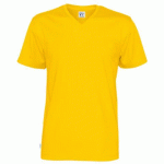COTTOVER T-SHIRT MANCHES COURTES COL V HOMME - CERTIFIÉ GOTS JAUNE - TAILLE S