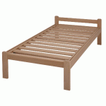 LIT ARMEL TÊTE 1 TRAVERSE SOMMIER LATTES 90 X 200 CM COLORIS HÊTRE NATUREL - MANUTAN COLLECTIVITÉS