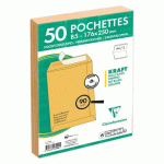 LOT DE 10 - PAQUET DE 50 POCHETTES KRAFT MILLERAIES BRUN B5-176X250 MM - AUTO-ADHÉSIVES - 90G/M2 - BRUN