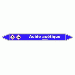 LOT DE 3 - MARQUEUR TUYAUTERIE - ACIDE ACÉTIQUE - VINYLE LAMINÉ - NFX 08-105 150 X 12 MM