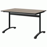 TABLE MALIBU 120X80 T5 DL ST ANTIB CHÊNE 1146/NOIR NOIR 9005