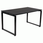 TABLE OFFICE PRO PIED CARRE 140 X 80 CM ZONZA NOIR PIED NOIR