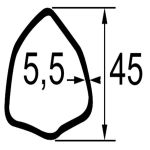 TUBE TRIANGULAIRE LG.1,5M. DIM.45X5,5 TCM