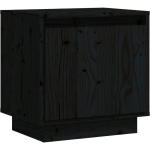 TABLE DE CHEVET NOIR 40X30X40 CM BOIS DE PIN SOLIDE