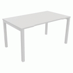 BUREAU ASTRO ARCHE DROIT ÉCHANCRÉ 140 X 80 BLANC/BLANC - BURONOMIC