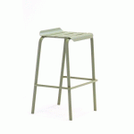 LOT DE 4 - TABOURET BAR D'EXTÉRIEUR ARNON - VERT JONC