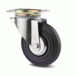 ROULETTE PIVOTANTE SUR PLATINE - CHARGE 135 KG ROUE CAOUTCHOUC - DIAMÈTRE 160 MM TENTE